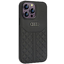 Audi Genuine Leather case for iPhone 14 Pro Max 6.7" - black AU-TPUPCIP14PM-Q8/D1-BK