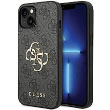 Guess 4G Big Metal Logo case for iPhone 15 - gray