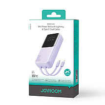 Joyroom JR-PBC06 mini power bank with built-in USB-C / Lightning cables 30W 10000mAh - purple