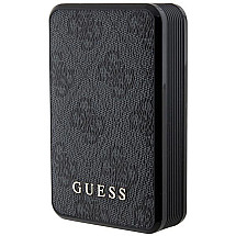 Guess Powerbank 18W GUPB10DP4GEGK 10000mAh black/black 4G Leather Metal Logo