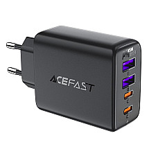 Acefast A61 PD 45W GaN charger 2 x USB-C + 2 x USB-A with 4 ports - black