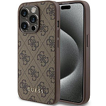 Guess 4G Metal Gold Logo case for iPhone 15 Pro - brown