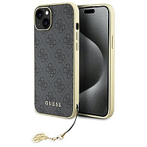 Guess 4G Charms Collection case for iPhone 15 Plus - gray