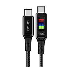 Acefast C7-03 USB-C USB-C 100W 1.2m cable with display - black