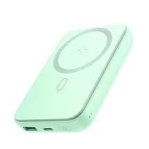 Joyroom JR-W020 20W 10000mAh MagSafe Powerbank + USB-A - USB-C 0.25m cable - light green