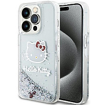 Hello Kitty Liquid Glitter Charms Kitty Head case for iPhone 13 Pro / 13 - silver