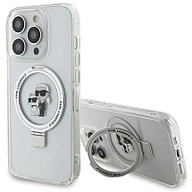 Karl Lagerfeld Ring Stand Karl&Choupette MagSafe case for iPhone 14 Pro Max - white