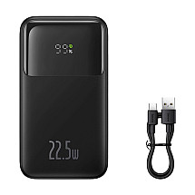 Baseus Comet Series powerbank with display 10000mAh 22.5W - black + USB-A / USB-C cable