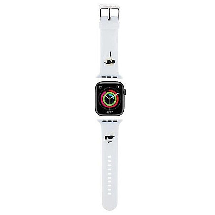 Karl Lagerfeld 3D Rubber Karl&Choupette Heads strap for Apple Watch 38/40/41mm - white