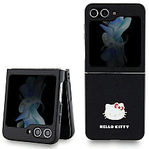 Hello Kitty Metal Logo Kitty Head case for Samsung Galaxy Z Flip 5 - black