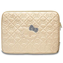 Hello Kitty Zip PU Quilted Bows case for a 14" laptop - gold