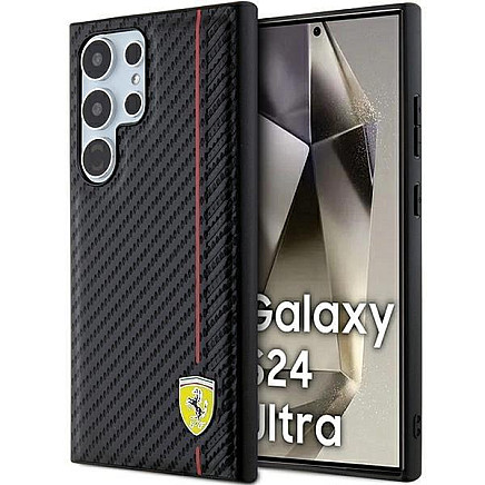 Ferrari Carbon Printed Line case for Samsung Galaxy S24 Ultra - black