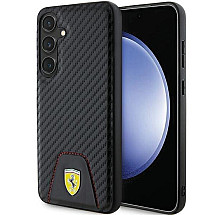 Ferrari Carbon Stitched Bottom case for Samsung Galaxy S24+ - black