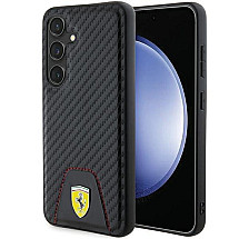 Ferrari Carbon Stitched Bottom case for Samsung Galaxy S24 - black