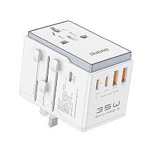 Dudao A35Pro 35W EU / UK / AUS / US / JP travel adapter 3x USB-C 2x USB-A - white