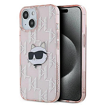 Karl Lagerfeld IML Choupette Head & Monogram case for iPhone 13 - pink