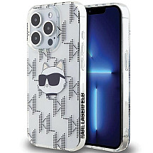 Karl Lagerfeld IML Choupette Head & Monogram case for iPhone 15 Pro - transparent