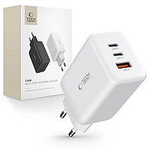 Tech-Protect C65W network charger 2x USB-C PD 65W / USB-A QC 3.0 - white