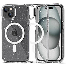 Tech-Protect FlexAir Hybrid MagSafe case for iPhone 15 - transparent and glitter