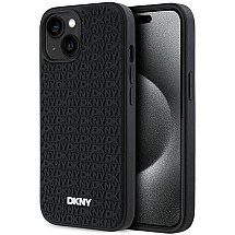 DKNY 3D Rubber Repeat Pattern case for iPhone 15 Plus - black