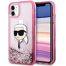 Karl Lagerfeld Glitter Karl Head iPhone 11/XR Case - Pink