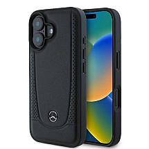 Mercedes Leather Urban iPhone 16 Plus Case - Black