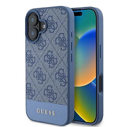 Guess 4G Bottom Stripe iPhone 16 Case - Blue