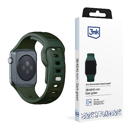 38/40/41 mm Dark Green - 3mk Silicone Watch Strap for Apple