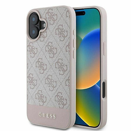 Guess 4G Bottom Stripe iPhone 16 Case - Pink