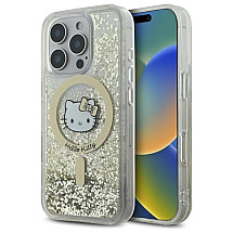 Hello Kitty HKHMP16LLGDIH iPhone 16 Pro 6.3" white gold hardcase Liquid Glitter Fever MagSafe