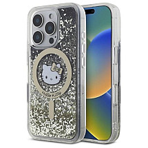 Hello Kitty HKHMP16LLGDIK iPhone 16 Pro 6.3" black gold/black gold hardcase Liquid Glitter Fever MagSafe