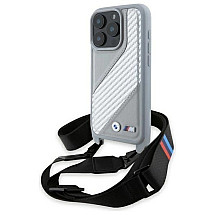 BMW BMHCP16L23PSCCG iPhone 16 Pro 6.3" gray/gray hardcase M Edition Carbon Stripe & Strap