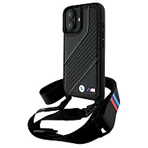 BMW BMHCP16M23PSCCK iPhone 16 Plus 6.7" black/black hardcase M Edition Carbon Stripe & Strap