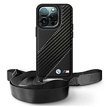 BMW BMHCP16X23PSCCK iPhone 16 Pro Max 6.9" black/black hardcase M Edition Carbon Stripe & Strap