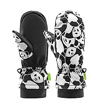 Qunature Panda Heat Transfer Ski Gloves Kids Size S - Black/White