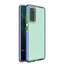 Spring Case clear TPU gel protective cover with colorful frame for Xiaomi Mi 10T Pro  /  Mi 10T dark blue