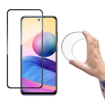 Wozinsky Full Cover Flexi Nano Glass Hybrid Screen Protector with frame for Xiaomi Redmi Note 10 5G black