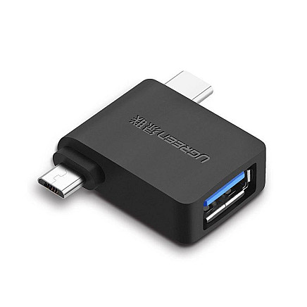 Ugreen adapter OTG USB USB 3.2 Gen 1 (5Gbps) - USB Type C / micro USB black (30453)