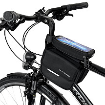 Wozinsky frame bike bag bicycle pannier waterproof phone case 1.5l black (WBB26BK)