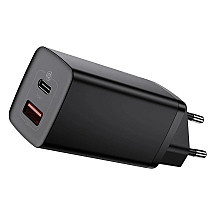 Baseus GaN2 Lite fast charger 65W USB / USB Type C Quick Charge 3.0 Power Delivery (gallium nitride) black (CCGAN2L-B01)