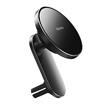 Baseus magnetic car phone holder wireless Qi charger 15 W (MagSafe compatible for iPhone) black (WXJN-01)