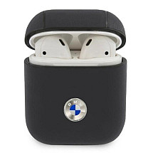 BMW BMA2SSLNA AirPods cover granatowy/navy Geniune Leather Silver Logo