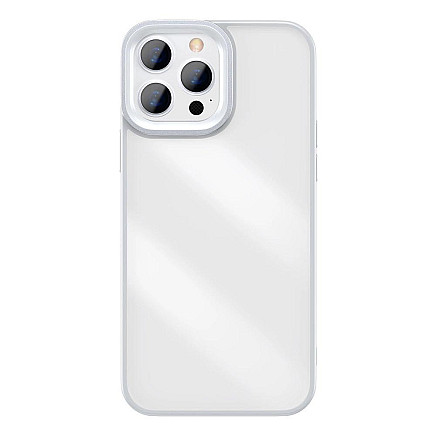 Baseus Crystal telefona korpuss Armor Case priekš iPhone 13 Pro ar želejas rāmi pelēks (ARJT000413)