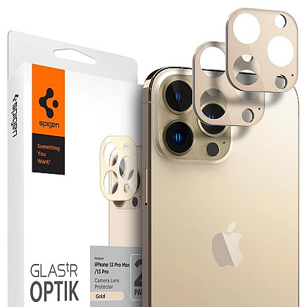 CAMERA COVER Spigen OPTIK.TR CAMERA PROTECTOR 2-PACK IPHONE 13 PRO / 13 PRO MAX GOLD