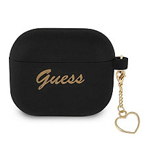 Guess GUA3LSCHSK AirPods 3 cover black/black Silicone Charm Heart Collection