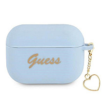 Guess GUAPLSCHSB AirPods Pro cover blue/blue Silicone Charm Heart Collection