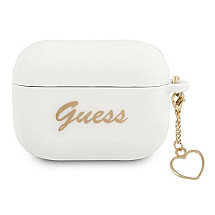 Guess GUAPLSCHSH AirPods Pro cover white/white Silicone Charm Heart Collection