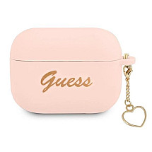 Guess GUAPLSCHSP AirPods Pro cover pink/pink Silicone Charm Heart Collection