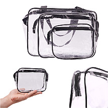 Caurspīdīgas Ceļojumu Organizatora Kosmētikas Ceļojumu Somas, 3 gab. l Transparent Travel Organizer Makeup Travel Bags