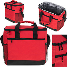 Ceļojumu termosoma silta vai auksta ēdiena uzglabāšanai un pārnēsāšanai pludmalē/piknikā, 16l, sarkans l Travel thermal bag for storing and carrying warm or cold food